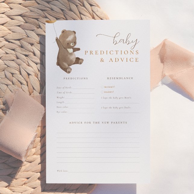 Papier Bearly Wait Bear Baby Predictions & Conseils Jeu (Créateur téléchargé)