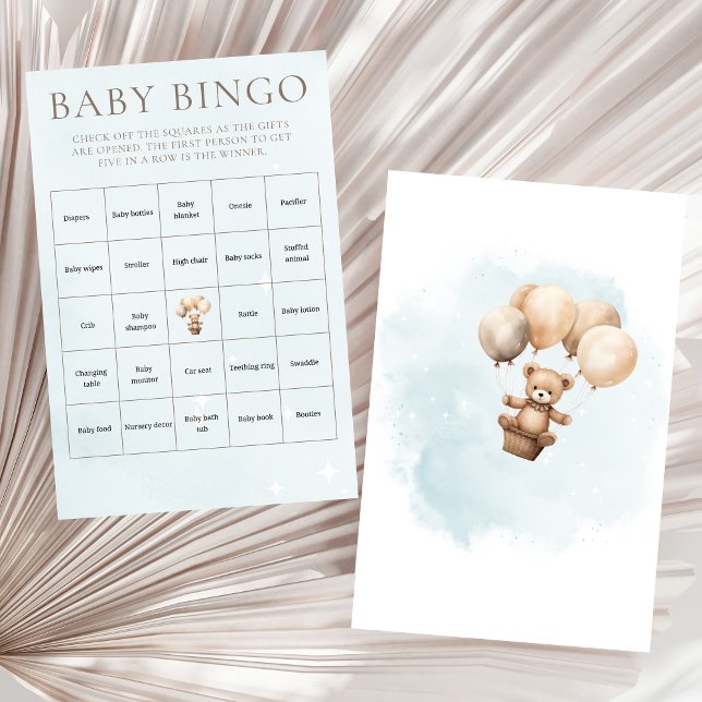 Papier Bearly Wait Neutral Baby Shower Invitation (Bearly Wait Baby Shower Baby Bingo card)