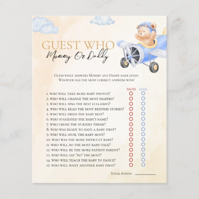 Papier Bearly Wait Qui Connaît Flying Bear Baby shower Je (Devant)