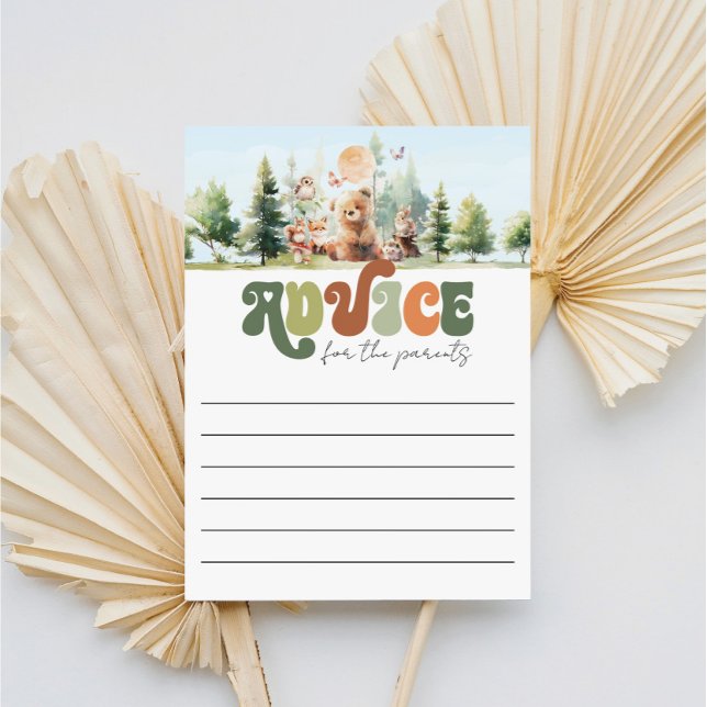 Papier Beary conseils pour le jeu de Baby shower Parents (Beary Cute Woodland Baby Shower Advice Cards)