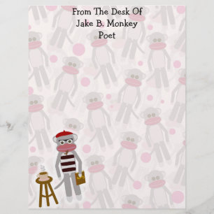Papier Beatnik Sock Monkey s'amuser joyeuse joie de dessi