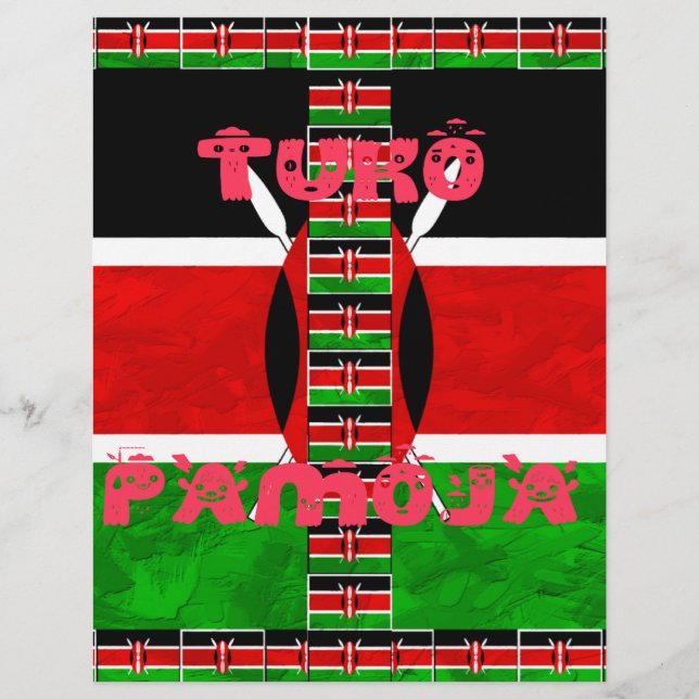 Papier Beau drapeau du Kenya Tuko Pamoja Inspirational (Devant)