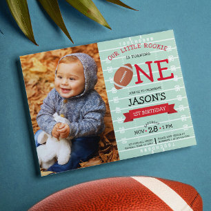 Papier Beau Football & Ruban Budget Photo 1er anniversair
