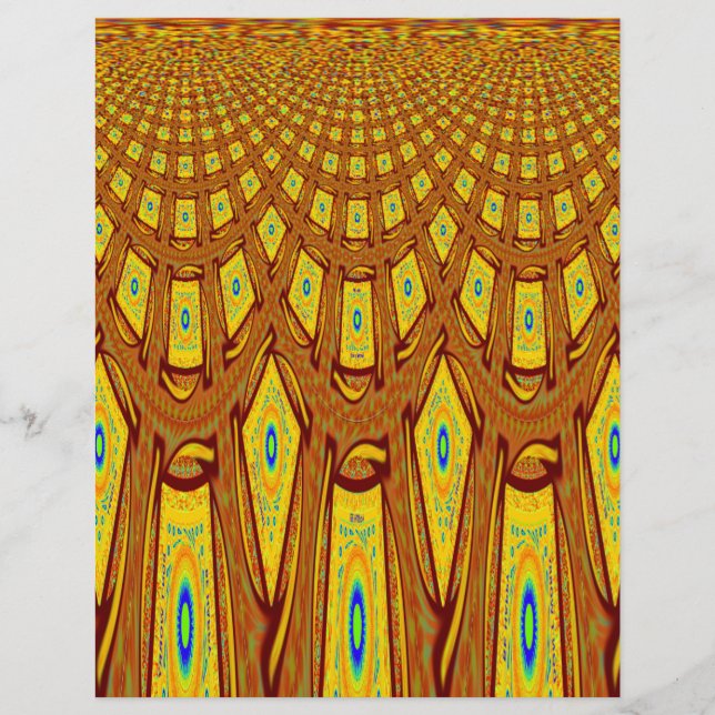 Papier Beau Golden Brown Africain Tribal Imprimé vecteur (Devant)