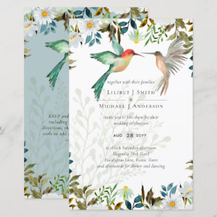 Papier Beau HUMMINGBIRDS Couple Mariage