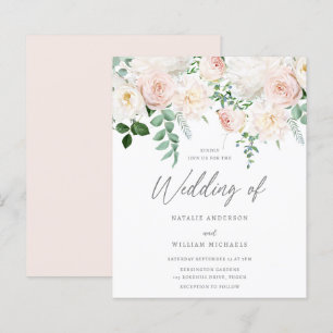 Papier Beau Jardin Bleu Mariage Budget Invitation