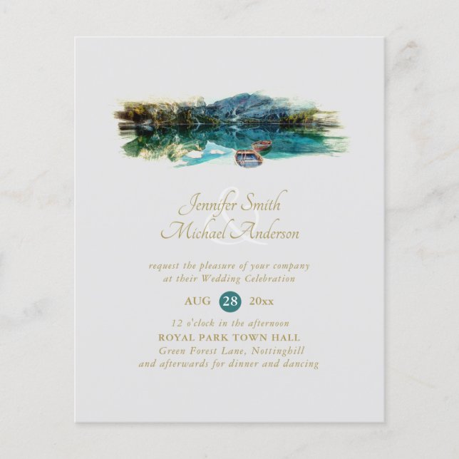 Papier Beau Mariage naturel du lac de plaisance (Devant)