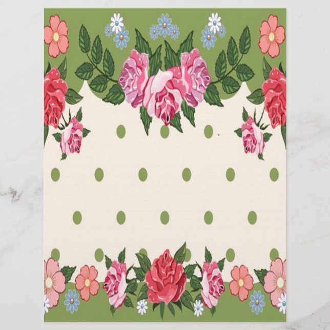 Papier Beau motif floral (Devant)