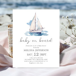 Papier Bébé à bord Baby shower de bateau Invitation budgé