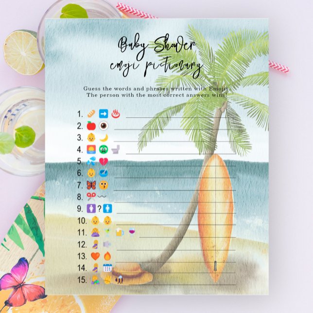 Papier Bébé à bord - baby shower de jeu photo Emoji (Créateur téléchargé)