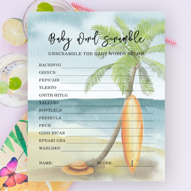 Papier Bébé à bord - Bébé Word Scramble (Créateur téléchargé)