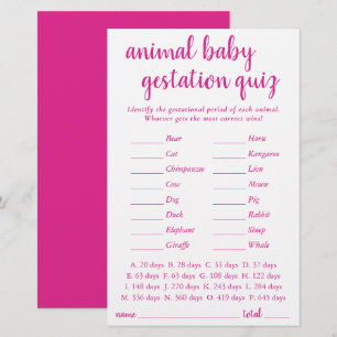 Papier Bébé animal simple Jeu de gestation rose chaud