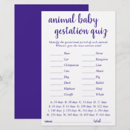 Papier Bébé animal simple | Jeu Royal Purple