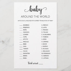 Papier Bébé autour du monde avec le Baby shower de répons