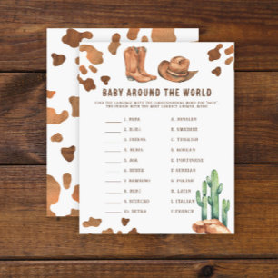 Papier Bébé autour du monde - Baby Shower Cowboy