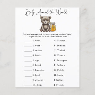 Papier Bébé autour du monde - Jeu de Baby Shower