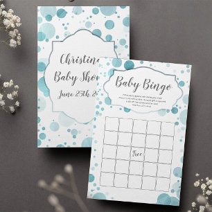 Papier Bébé Bleu Boy Douche Bingo, Activité de fête Jeu