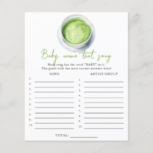 Papier Bébé boit du matcha - jeu de devinette de chanson