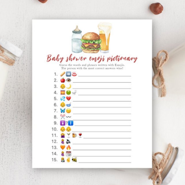 Papier Bébé brasse baby shower Emoji jeu d'image (Créateur téléchargé)