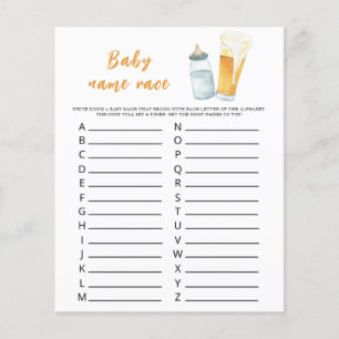 Papier Bébé brasse de la bière - Jeu de course de noms de