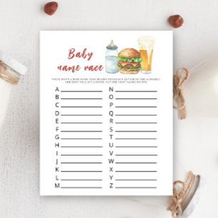 Papier Bébé brasse de la bière - Jeu de course de noms de