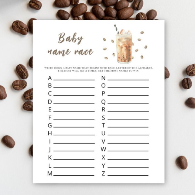 Papier Bébé brasse du café - Baby nom race jeu (Créateur téléchargé)