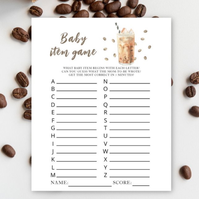 Papier Bébé brasse du café baby shower Baby Item Jeu (Créateur téléchargé)