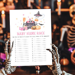Papier Bébé brasse rose Halloween Baby Name Race Jeu