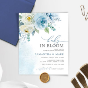 Papier Bébé BUDGET en fleur Dusty Baby shower Invitation