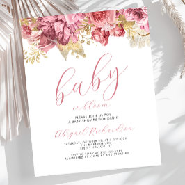 Papier Bébé budget en fleur rose filles Baby shower flora