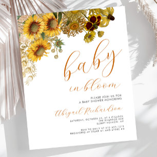 Papier Bébé budget en fleurs Baby shower floral de tourne