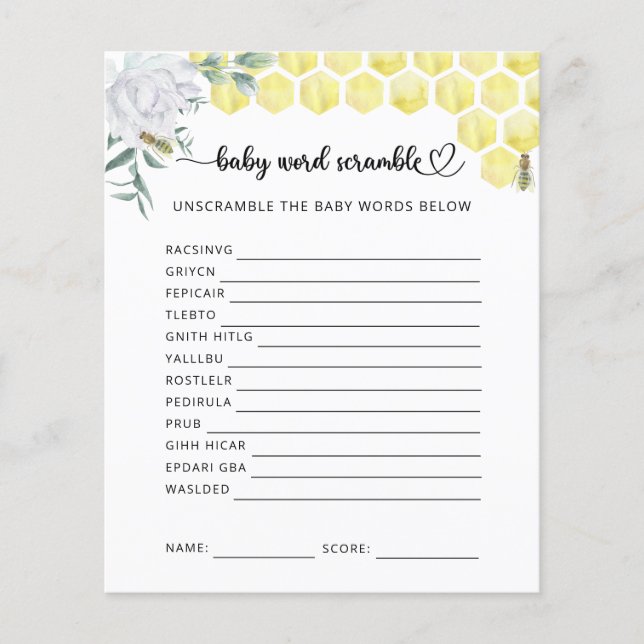 Papier Bébé de petite abeille (Devant)