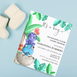 Papier Bébé Dinosaur mignon C'est un Baby shower garçon