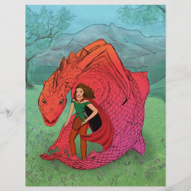 Papier Bébé dragon rouge (Devant)