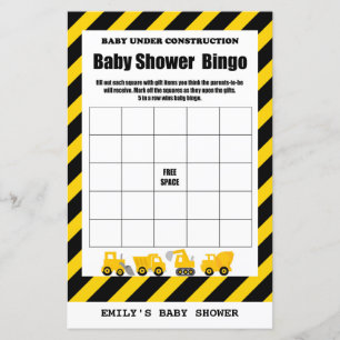 Papier Bébé en construction Baby shower Jeu IMPRIMÉ