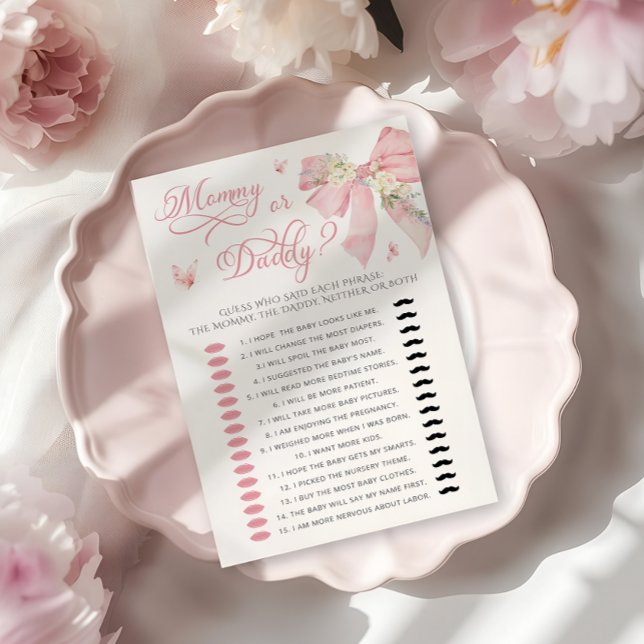 Papier Bébé en Fleur Maman ou Papa Baby shower Jeu (Créateur téléchargé)
