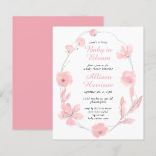 Papier Bébé en Fleur rose Floral Budget Douche Invitation