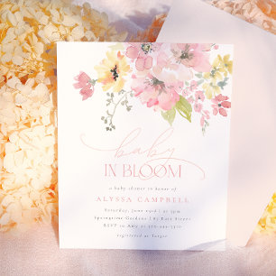 Papier Bébé en Fleur Rose Pâle Baby Shower Floral Économi