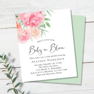 Papier Bébé en fleurs Floral Baby Sprinkle Budget Invitat
