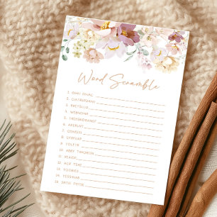 Papier Bébé en fleurs Florals Word Scramble Jeu