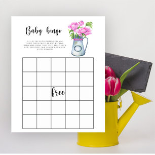 Papier Bébé en fleurs ! Jeu de bingo pour baby shower