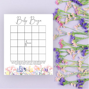 Papier Bébé en fleurs Jeu de bingo pour baby shower