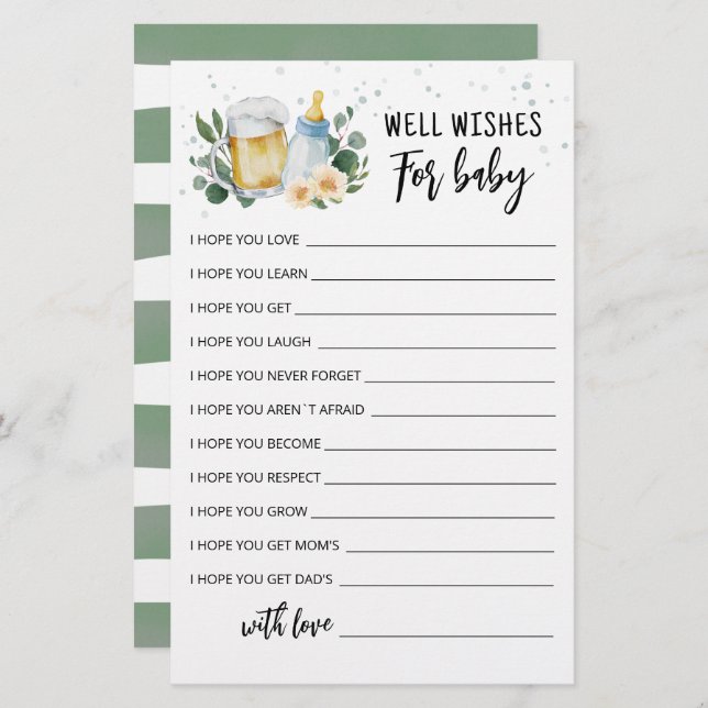 Papier Bébé est en train de brasser des désirs éditable p (Devant / Derrière)