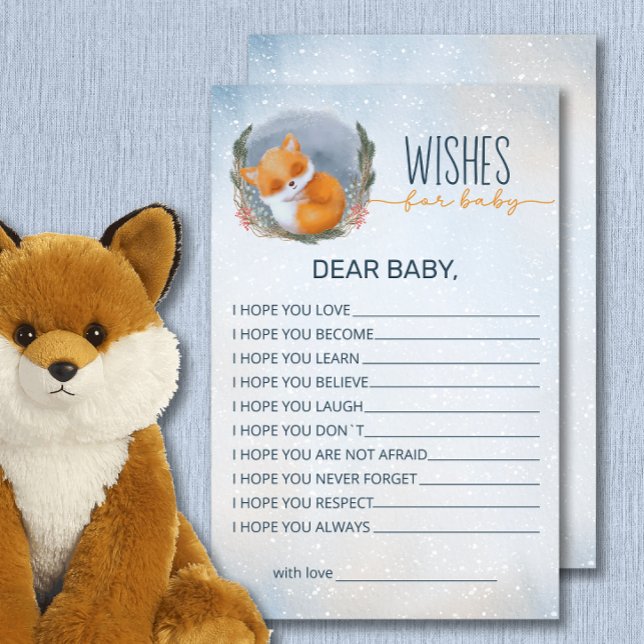 Papier Bébé Fox neige Baby shower d'hiver des souhaits po (Créateur téléchargé)