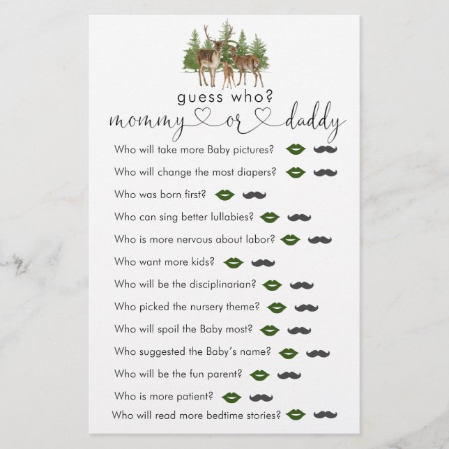 Papier Bébé Il fait froid dehors Baby shower Devinez qui  (Devant)