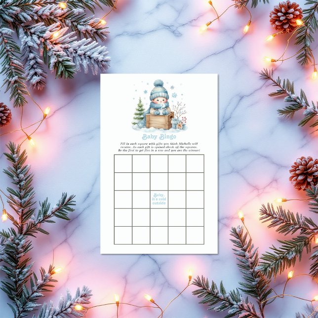 Papier "Bébé, il fait froid dehors !" Baby shower Jeu de  (Baby It’s Cold Outside! Baby Shower Bingo Game)