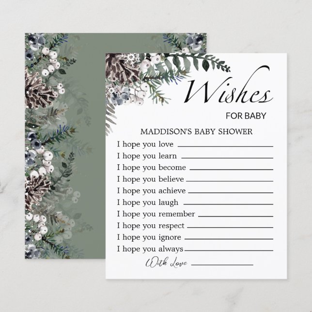 Papier Bébé il fait froid dehors des souhaits pour bébé (Devant / Derrière)