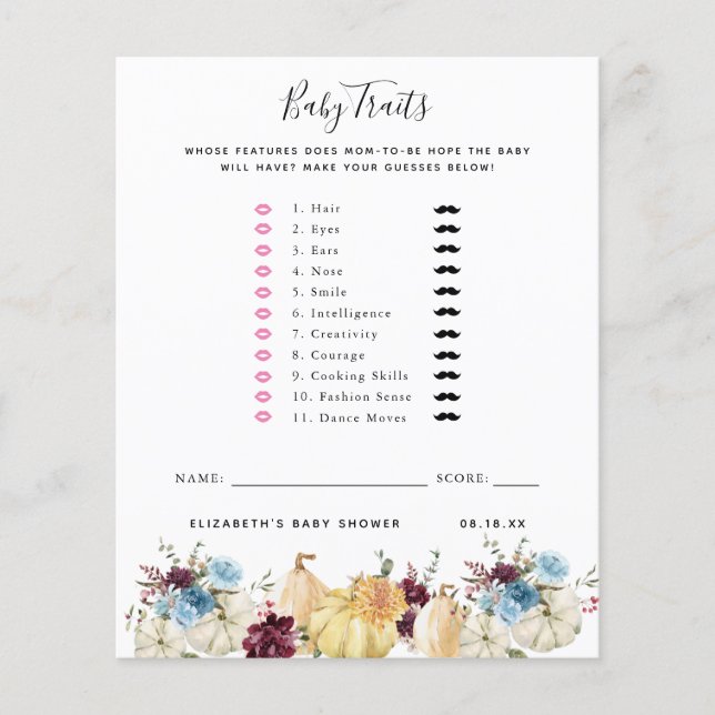 Papier Bébé | Jeu Baby shower (Devant)