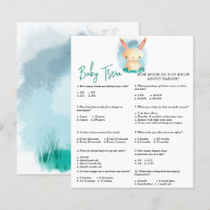 Papier Bébé lapin Trivia   Jeu Baby shower