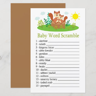 Papier Bébé mignon écureuil mot scramble jeu
